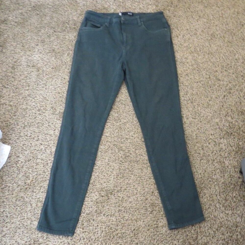 Kut MIA High Rise Fab Ab Toothpick Skinny Jeans Forest Green 12 EUC